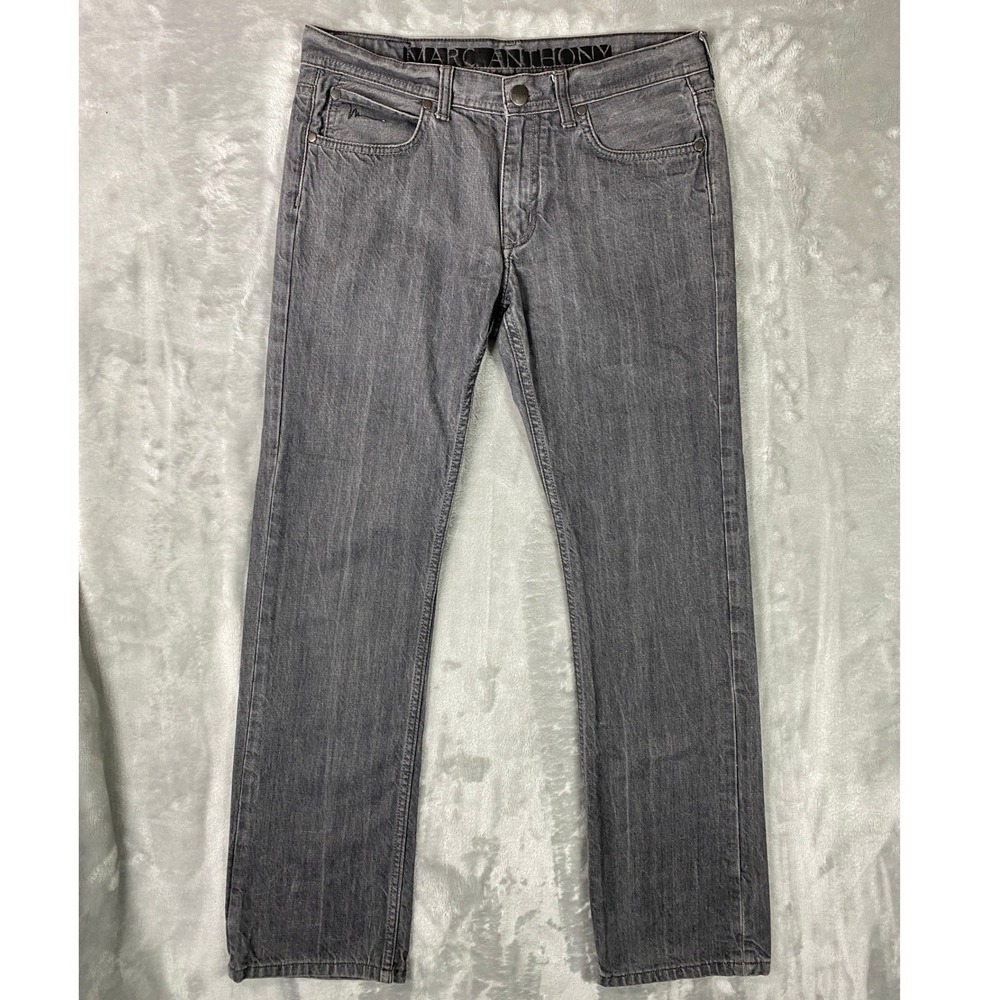 Marc Anthony Slim-Straight Jeans Mens 32x32 Charcoal Gray SLM Stretch Denim 2017